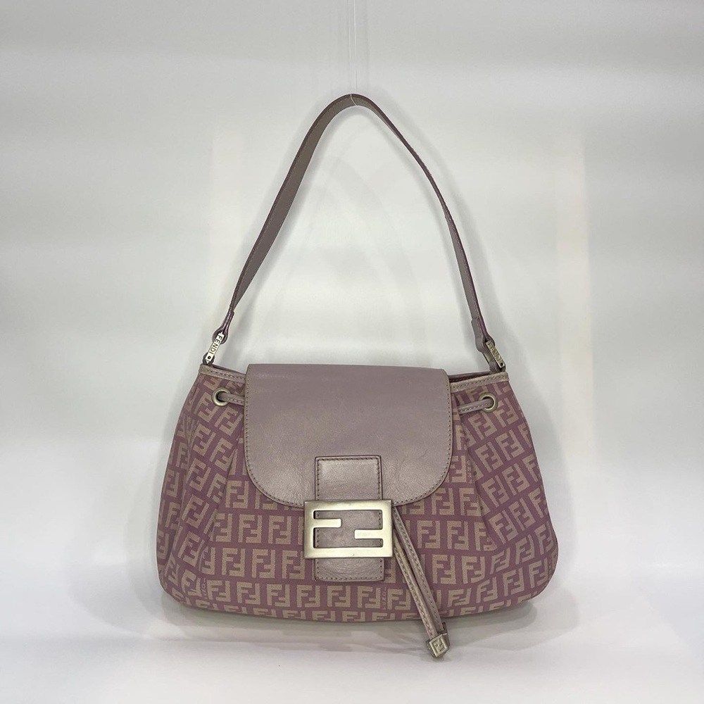 ❌SOLD❌  Auth FENDI Zucchino Purple Lilac Rare BAGUETTE Shoulder Bag.
